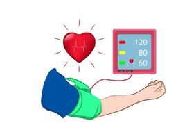 digital enhet medicinsk utrustning för att mäta tryck, diagnostisera hypertoni, hjärta, vektorillustrationer koncept hälsa vektor