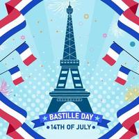 glad bastille dag koncept vektor