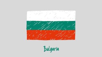 bulgariens nationella land flaggmarkör eller pennskiss illustration vektor