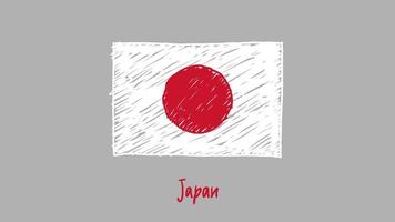 japan national country flag marker oder bleistiftskizze illustrationsvektor vektor