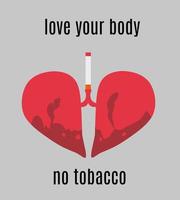 Illustrationsvektor der Liebe deinen Körper, kein Tabak vektor