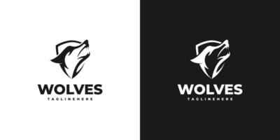 Illustration des heulenden Wolf-Logo-Designs vektor