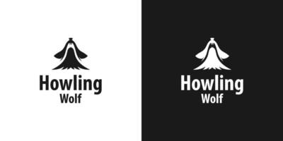 Silhouette Illustration des heulenden Wolf-Logo-Designs vektor