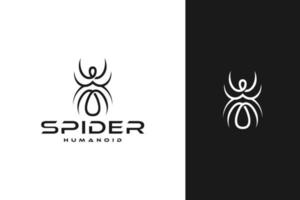 spindel och mänsklig logotypdesign vektor