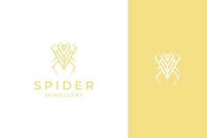 logotypdesign för spindel- och diamantsmycken vektor