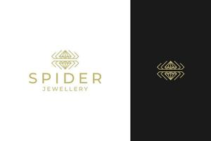 Spinnen- und Diamantschmuck-Logo-Design vektor