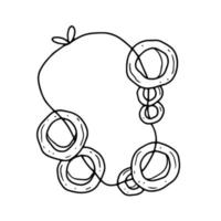 bagels på ett rep i doodle stil. vektor isolerad mat illustration.
