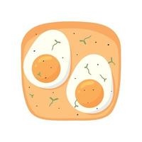 äggsmörgås. äggtoast. vektor illustration i tecknad stil. nyttig frukost