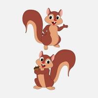 niedliche Eichhörnchen Tierkarikatur vektor