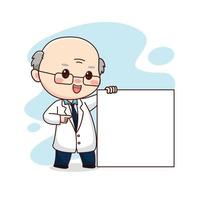 illustration von professor oder wissenschaftler kawaii chibi cartoon character design