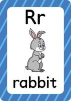 kanin vektor isolerad på vit bakgrund bokstaven r flashcard kanin tecknad