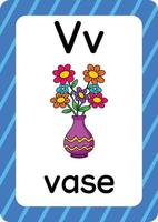 Vase-Vektor isoliert auf weißem Hintergrund Buchstabe V Flashcard Vase Cartoon vektor