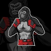 gorilla fighter maskot design vektor