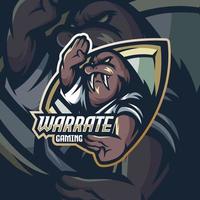 walrus karate logotyp design för esport vektor