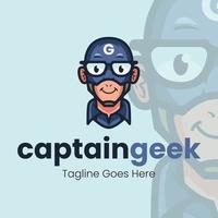 captain geek logotypdesign vektor