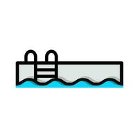 Schwimmbad-Symbol. Schwimmbad-Logo. Vektor-Illustration. isoliert auf weißem Hintergrund. editierbarer Strich vektor