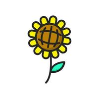 Sonnenblume-Symbol. Sonnenblumen-Logo. Vektor-Illustration. isoliert auf weißem Hintergrund. editierbarer Strich vektor