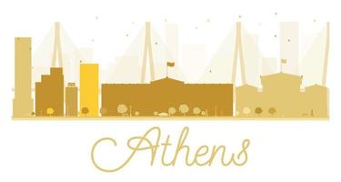 goldene silhouette der skyline der athener stadt. vektor