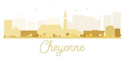 Cheyenne City Skyline goldene Silhouette. vektor