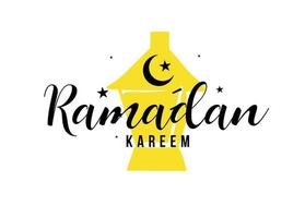 ramadan kareem mubarak islamiska gratulationskort i arabisk kalligrafi vektor. ramadan kareem vektortypografi. ramadan semester vektorillustration. ramadan kalligrafi i islamisk konst. vektor