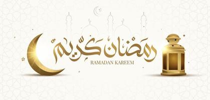 ramadan kareem mubarak islamische grußkarte im arabischen kalligraphievektor. ramadan kareem vektortypografie. ramadan-feiertagsvektorillustration. Ramadan-Kalligraphie in der islamischen Kunst. vektor