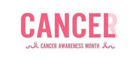 bröstcancer medvetenhet kalligrafi affisch design. stroke rosa band. oktober är cancer medvetenhet månad vektorillustration. vektor