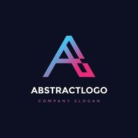 ein Logo, blau, rosa, Brief, Symbol, Design, Vektor, Schablone, Elemente vektor