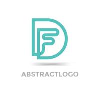 eleganter bunter df-anfangsbuchstabe logo template text vector