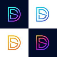 ds-Buchstabe minimalistisches Logo, kreative, moderne, brillante Icon-Design-Typografie-Vektorvorlage. vektor