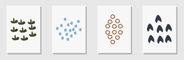 set vektor organisk form vägg konst vektor set. jordton färg bakgrund ritning med abstrakt form. abstrakt organisk formkonstdesign för vägginramade utskrifter, canvastavlor, affisch, heminredning.