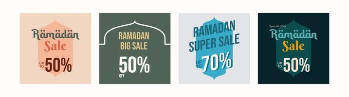 ramadan rea ramadan rea banners set, rabatt och bästa erbjudande tagg, etikett eller klistermärke set vid tillfälle av ramadan kareem och eid mubarak, vektorillustration vektor