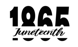1865 juni - vektorlogotypdesign för juneteenth-firande. svartvit typografitryck isolerad på vit bakgrund vektor