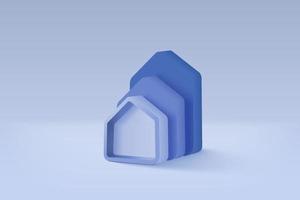 3D-Vektorimmobilien für Privatdarlehen im Hintergrund. geldsparen zum leihen von häusern, immobilienkonzept von finanzen, geldinvestitionen. Immobilien Finanzkonzept 3D-Vektor rendern blauen Hintergrund vektor