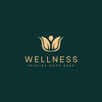 Luxus-Blumen-Wellness-Logo-Vektor. vektor