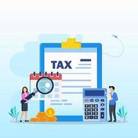 online skattebetalning, lönesäsong, skattetidskoncept. platt vektormallstil lämplig för webbmålsidor. vektor