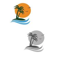 strand och solnedgång logotyp vektor