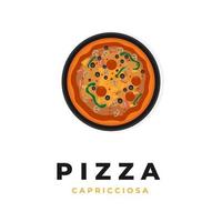 Pizza Capricciosa-Vektorillustrationslogo vektor