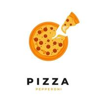en smält skivad pepperoni italiensk pizza vektorillustration vektor