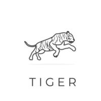Schwarz-Weiß-Tiger-Vektor-Illustration-Logo vektor