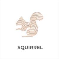 Logoillustration einer Sammlung von Linien, die ein sitzendes Eichhörnchen bilden vektor