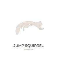 Logoillustration einer Sammlung von Linien, die ein springendes Eichhörnchen bilden vektor