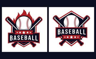 baseball logotyp mall med emblem stil. lämplig för emblem för sportklubbar, tävlingar, mästerskap, turneringar, t-shirtdesigner etc. vektor