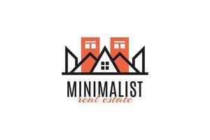 minimalistisches immobilien-logo-design. minimale hausillustration für die identität der geschäftsmarke. Logo-Design für Gebäude oder Konstruktion vektor