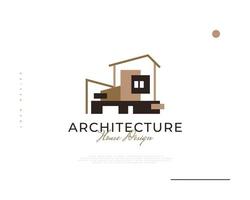 Modernes und minimalistisches Hauslogodesign für die Immobilienlogoindustrie. elegantes hauslogo für die markenidentität von architektur- oder bauunternehmen vektor