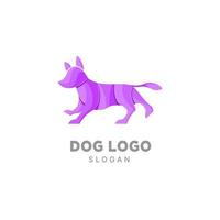 hund logotyp design gradient färgglada mall vektor