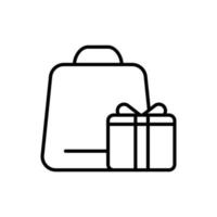 Einkaufstasche und Geschenkbox. Geschenk-Icon-Vektor vektor