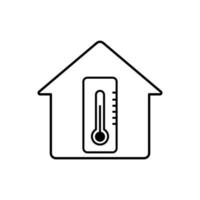 hem termometer. temperaturkontroll hemma ikon vektor