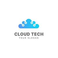 Cloud-Logo-Design-Vorlage Cloud-Technologie Tech-Logo Cloud-Daten vektor