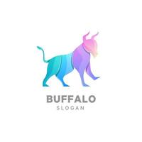 buffalo logotyp design gradient färgglada mall vektor