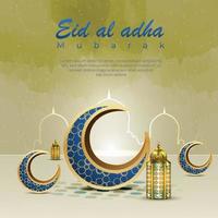 eid al adha mubarak muslimska arabiska lyxiga bakgrundsdesignmall vektor